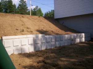 Mur de soutien en blocs de béton